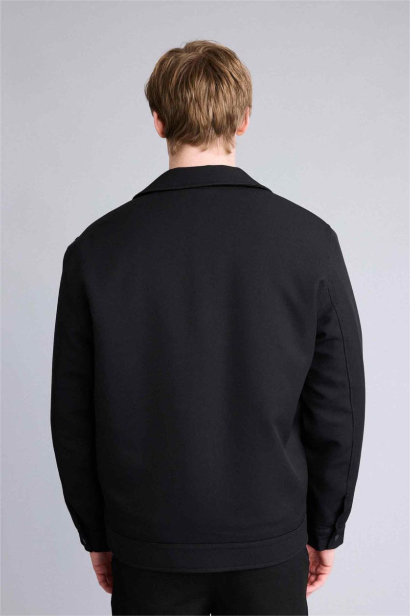 رجال أسود جاكيت قصة عادية بياخة بولو مبطن