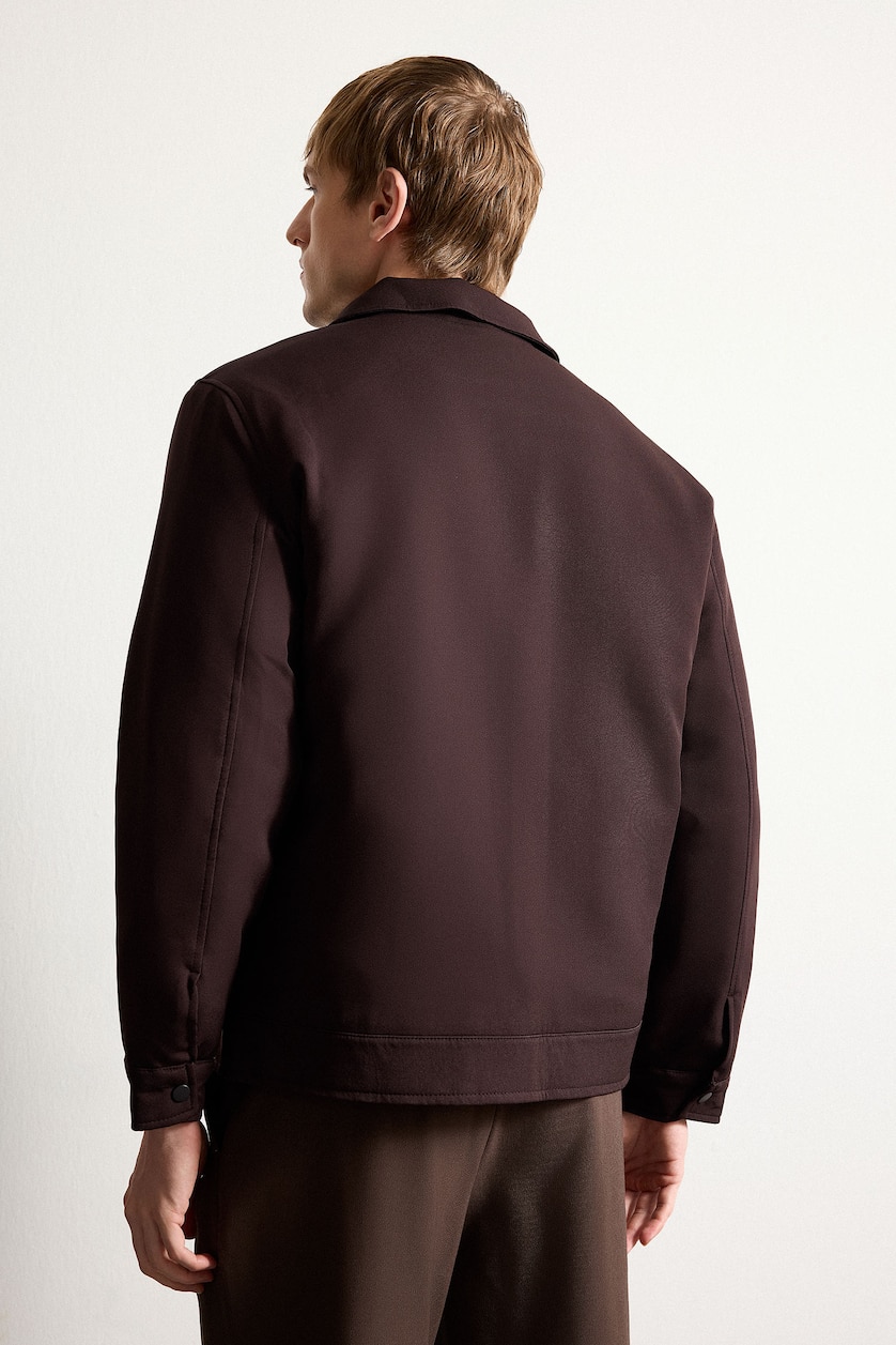 Erkek Kahve REGULAR FIT Polo Yaka Mont