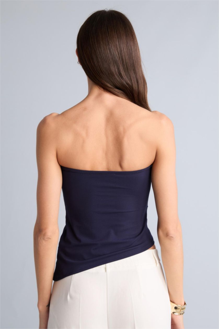 Women NAVY Slim Fit Strapless Tank Top