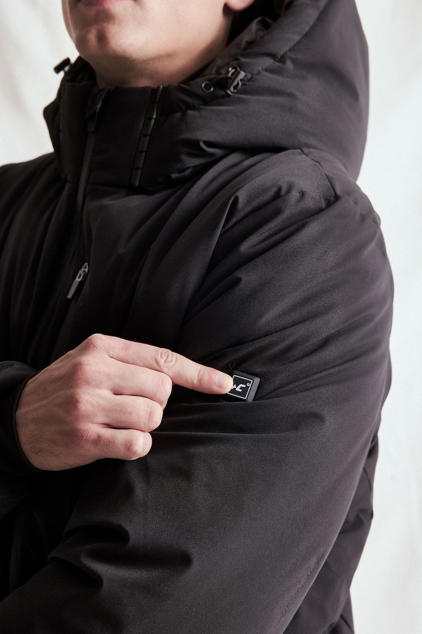 Men Black Zipper Puffer Jacket