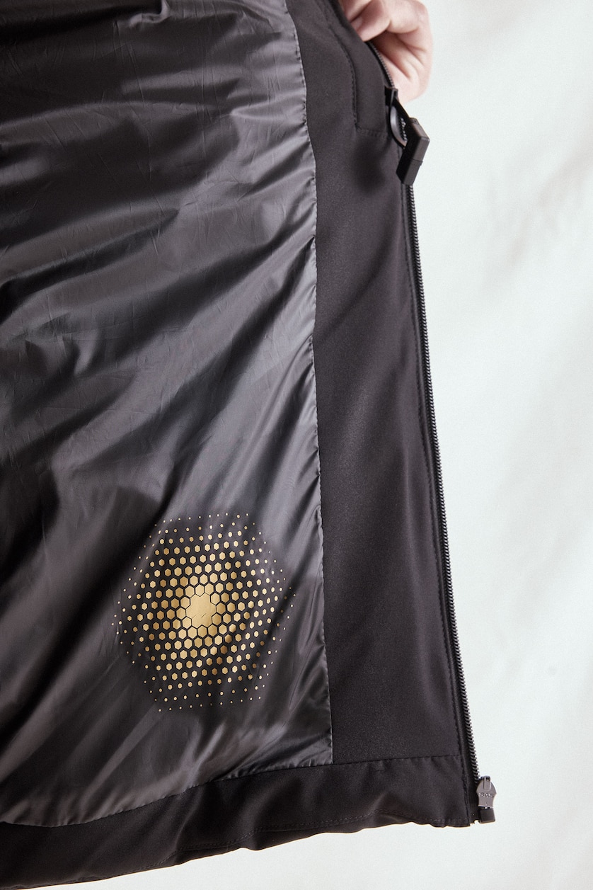 Men Black Zipper Puffer Jacket