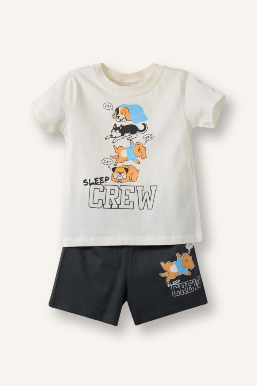 BÉBÉ GARÇON Anthracite Pyjama T-shirt et Short imprimés pour bébé garçon