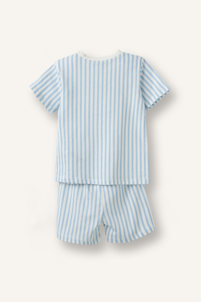Baby Boys Blue 2 piece Regular Fit Knitted Pyjamas