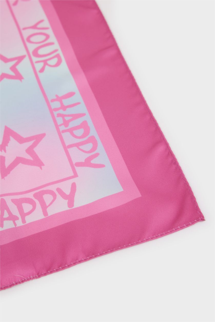 Girls & Teens Fushsia Girl Printed Foulard