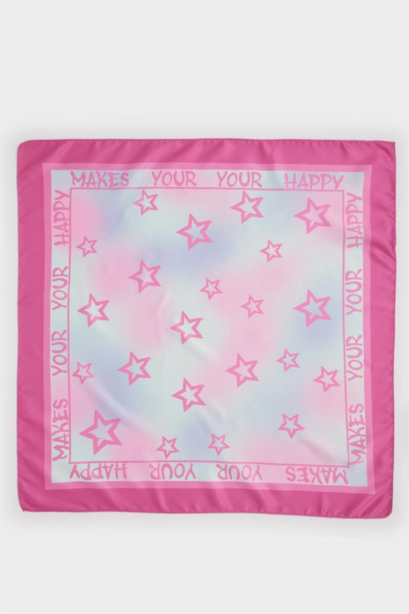 Young Girls - Teen Girls Fushsia Girl Printed Foulard