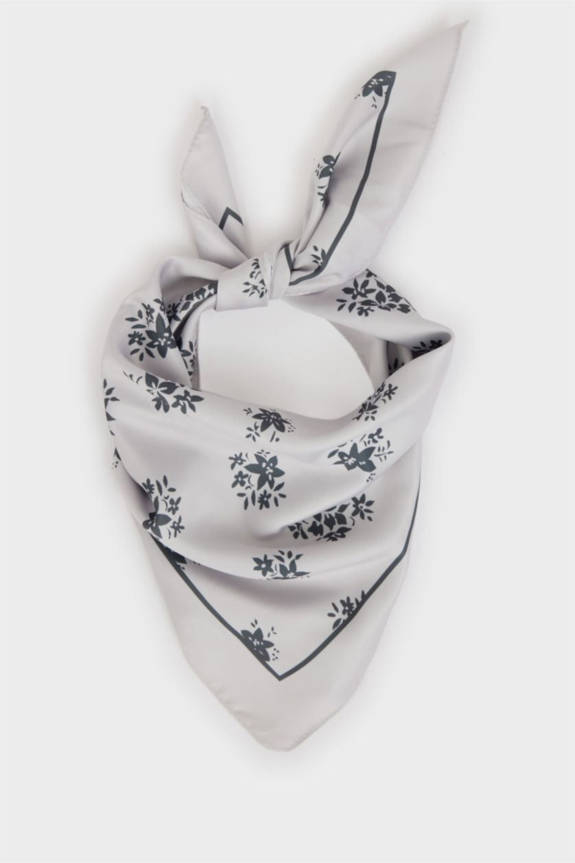 بنات رمادي سكارف بناتي ستان منقوش