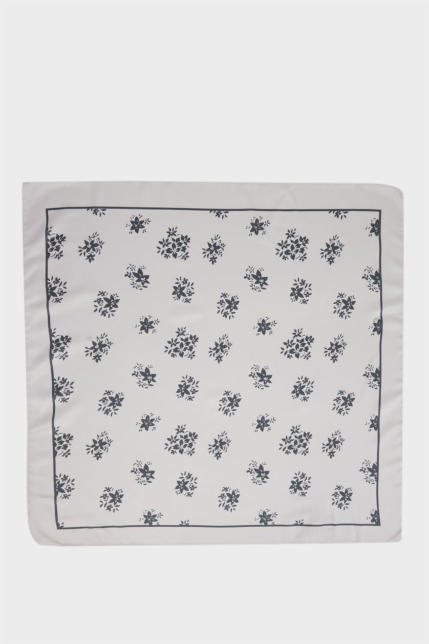 بنات رمادي سكارف بناتي ستان منقوش