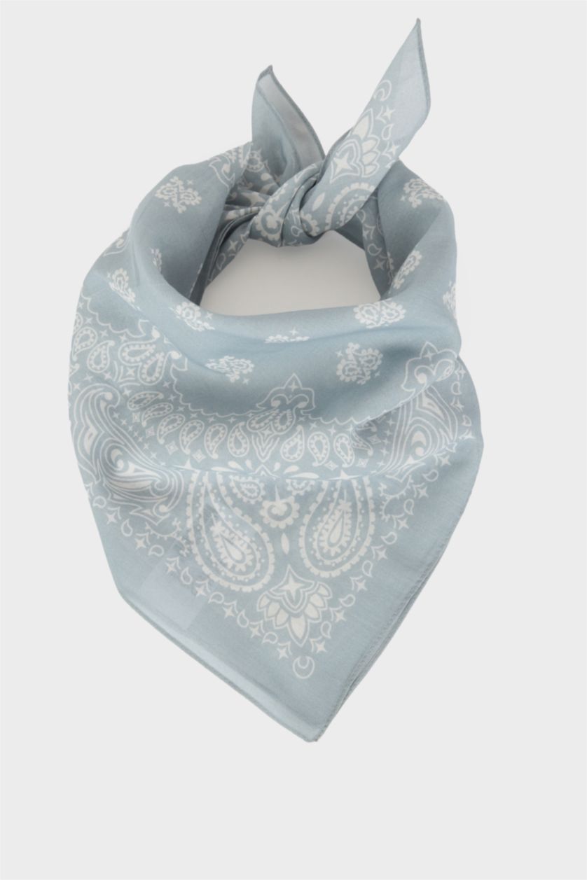 Girls & Teens Blue سكارف بناتي منقوش قطن