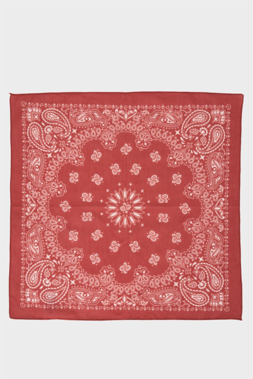Girls & Teens Red سكارف بناتي منقوش قطن