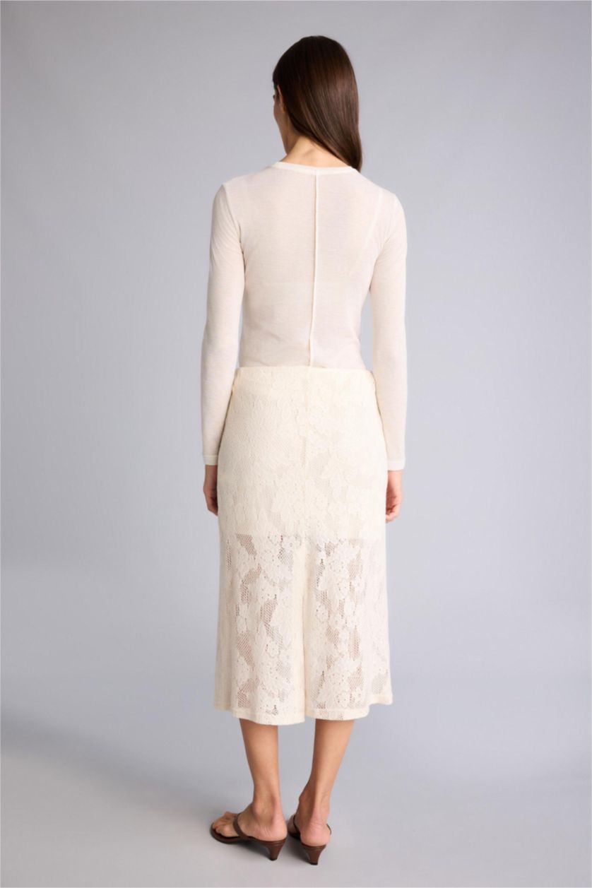 Женщины Кремовый Юбка-карандаш миди с нормальной посадкой