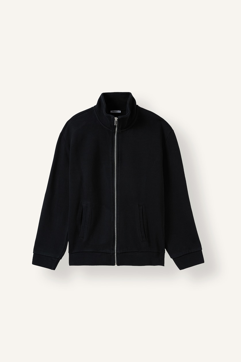 Men Black Regular Fit Thessaloniki Fabric Cardigan