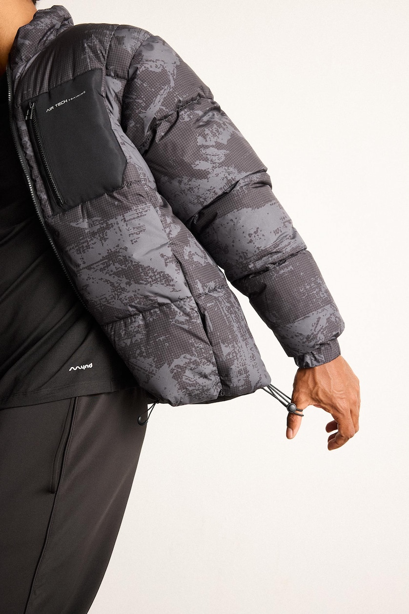 MAN Black Zipper Puffer Jacket