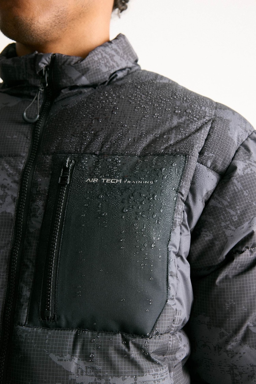 MAN Black Zipper Puffer Jacket