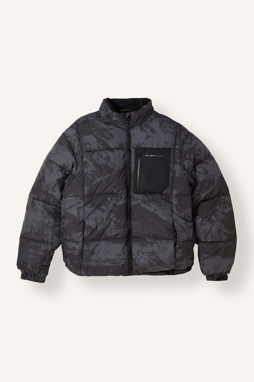 Men Black Regular Fit Mock-Neck Zippered Waterproof Jacket