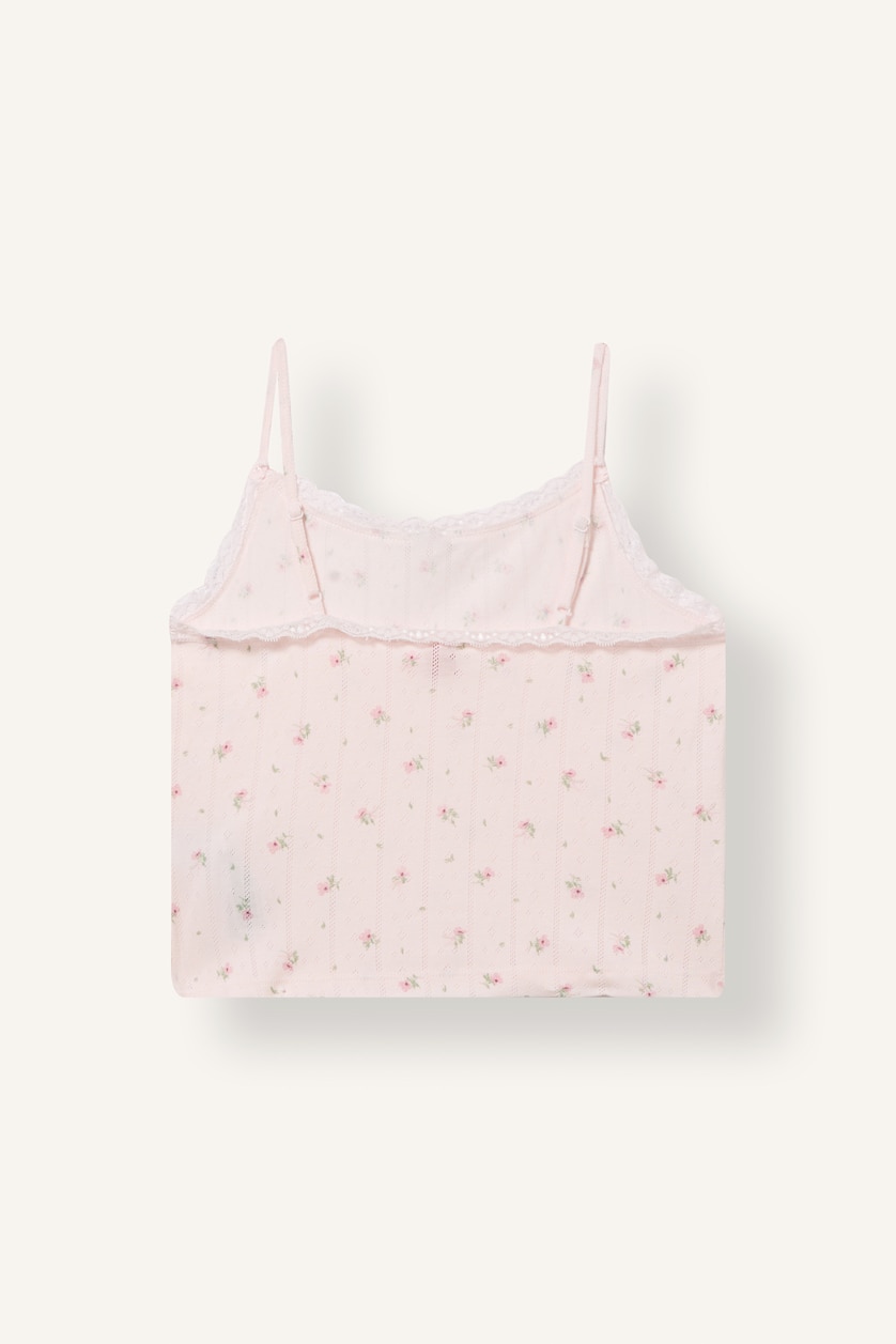 Women Light Pink Regular Fit 100% Cotton Strappy Pajama Set