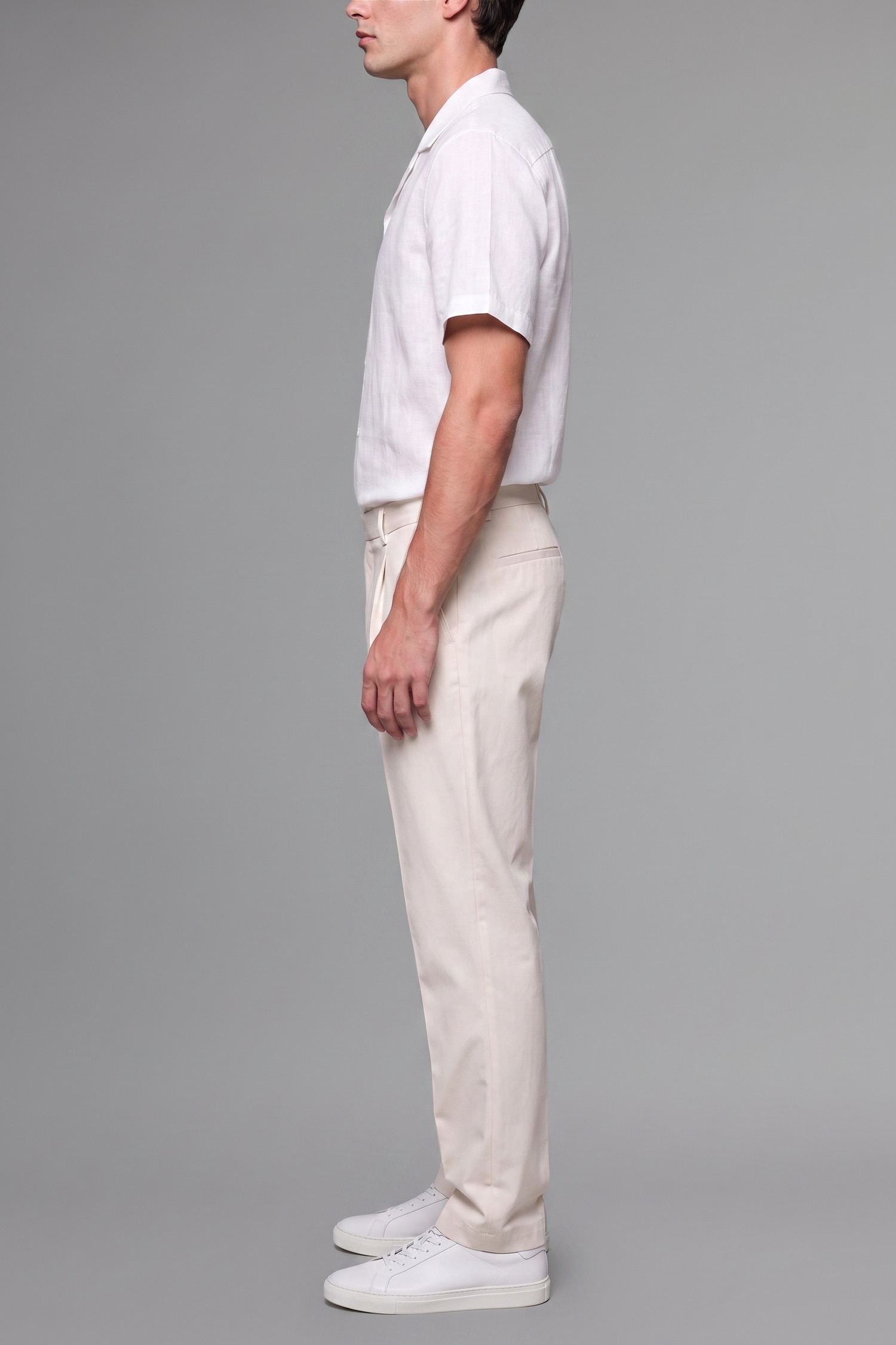 رجال اللون الحجري Relax Fit Trousers