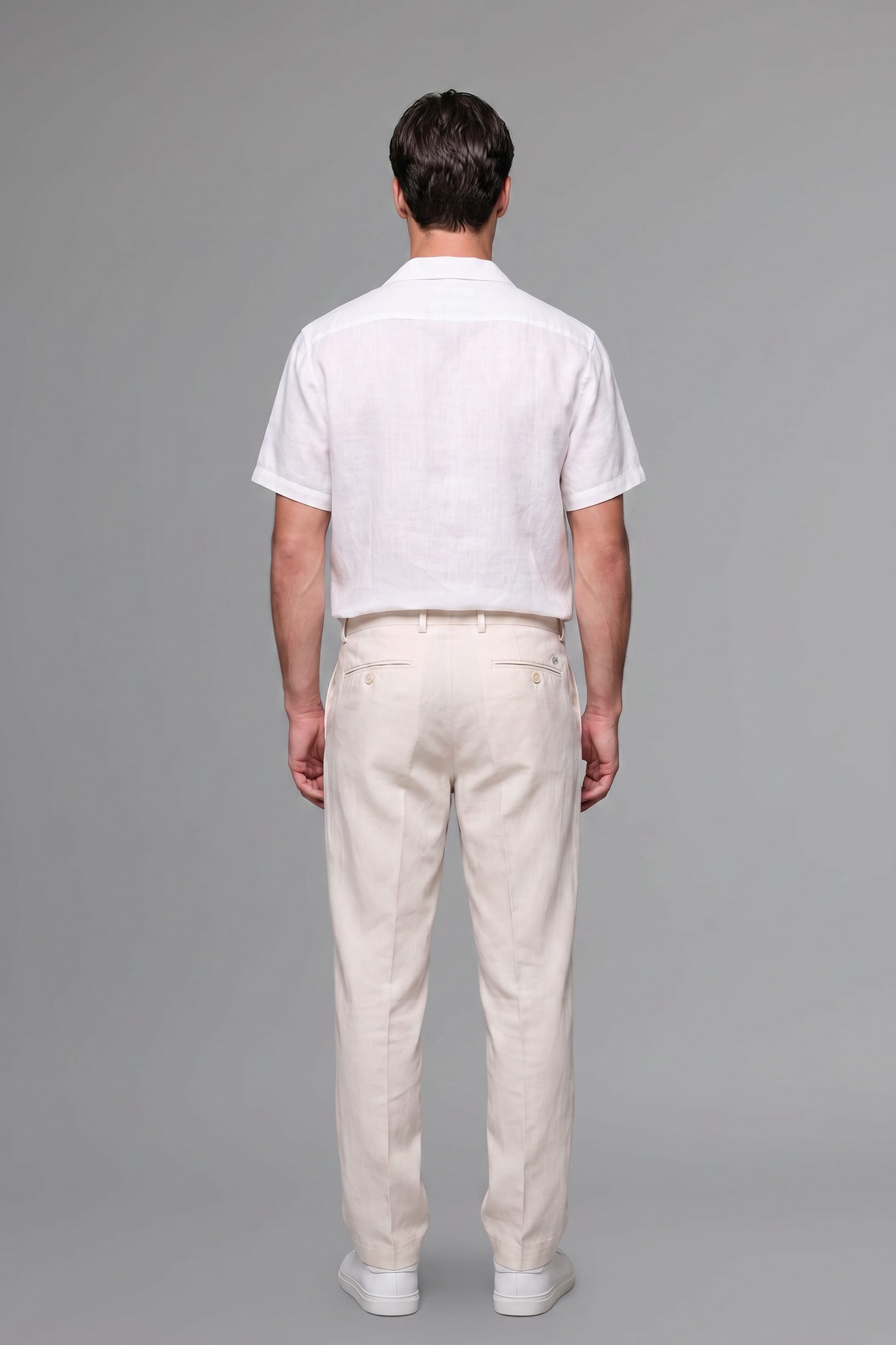 رجال اللون الحجري Relax Fit Trousers