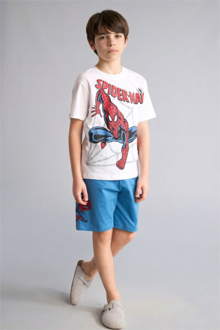 Boys & Teens White 2 piece Regular Fit Licensed by Marvel Knitted Pyjamas