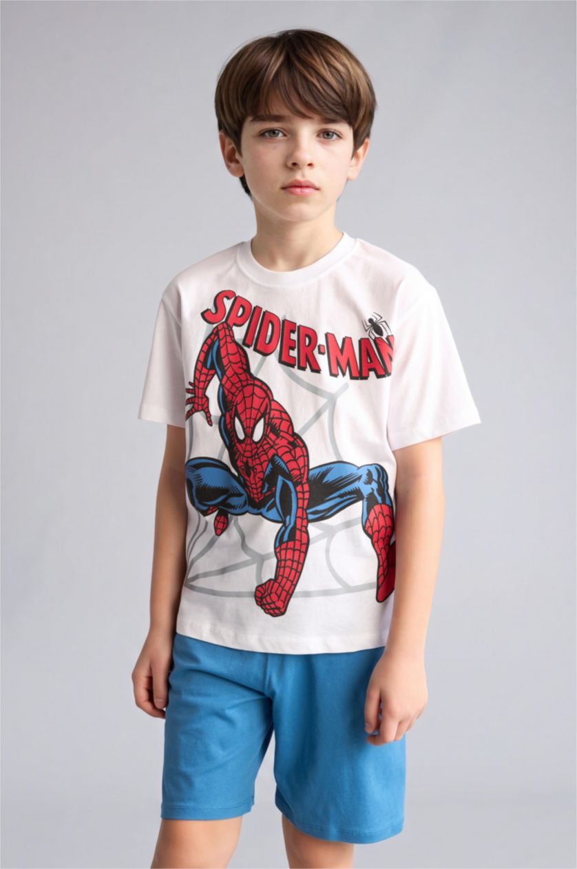 Boys & Teens White 2 piece Regular Fit Licensed by Marvel Knitted Pyjamas