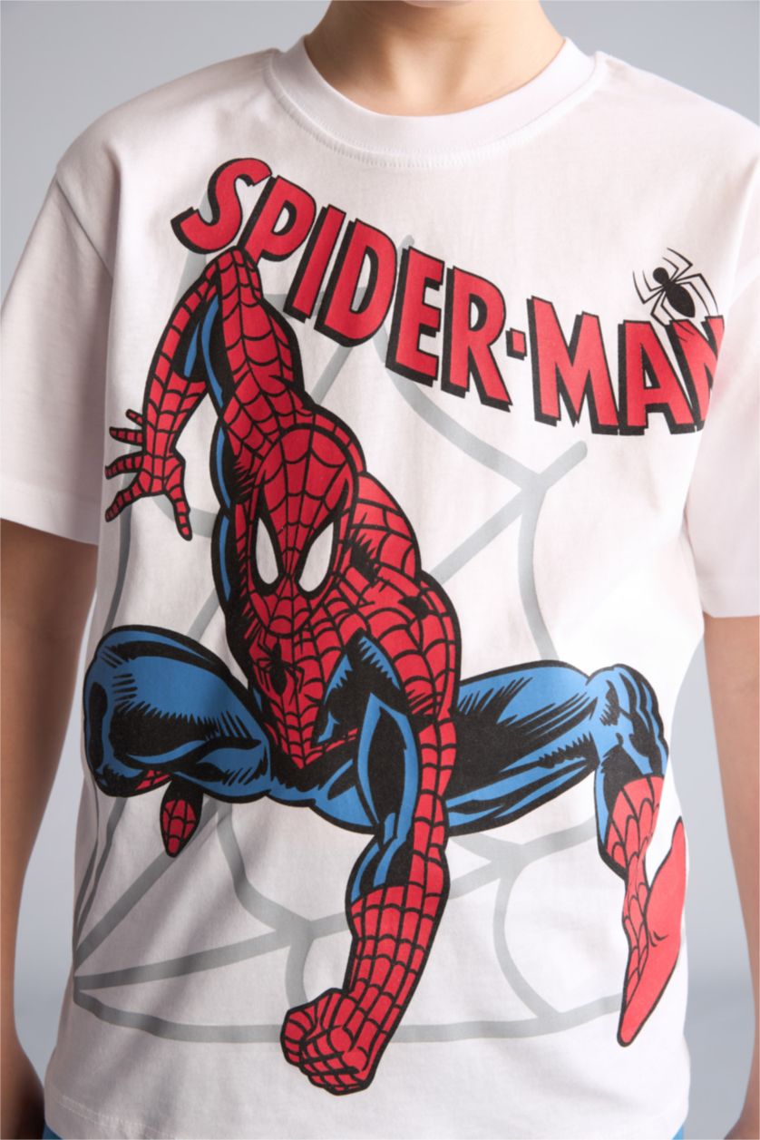 Boys & Teens White 2 piece Regular Fit Licensed by Marvel Knitted Pyjamas