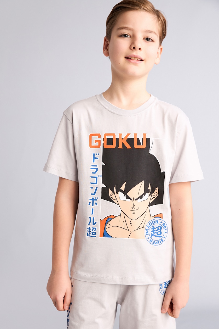 Boys & Teens Light Grey Boy 2 piece Regular Fit Dragon Ball Knitted Pyjamas