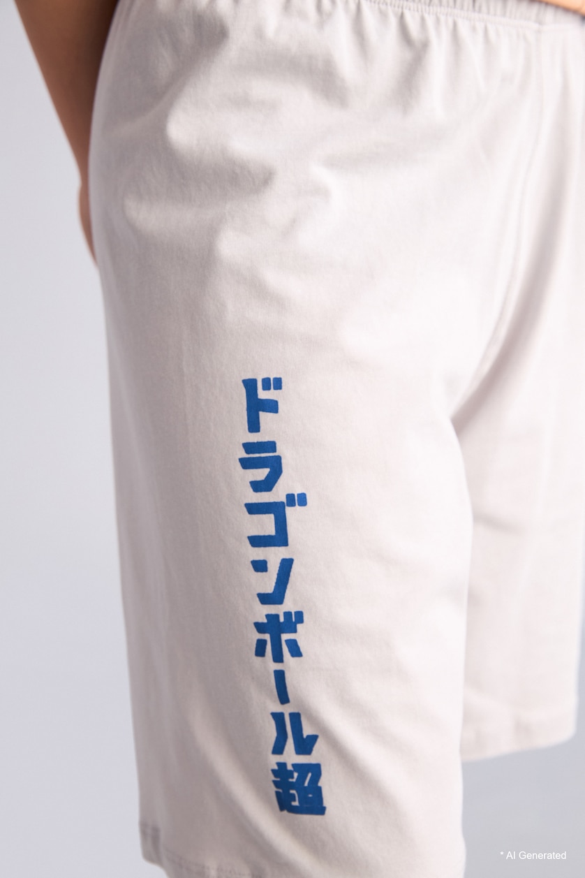 Erkek Çocuk - Genç Erkek Açık Gri %100 Pamuk Dragon Ball 2'li Pijama Takımı Erkek Çocuk