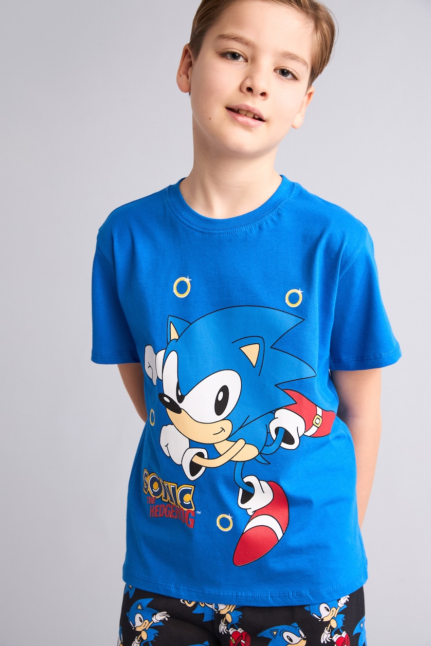 GARÇONS Bleu Ensemble Pyjama Sonic the Hedgehog Coupe régulière pour garçon