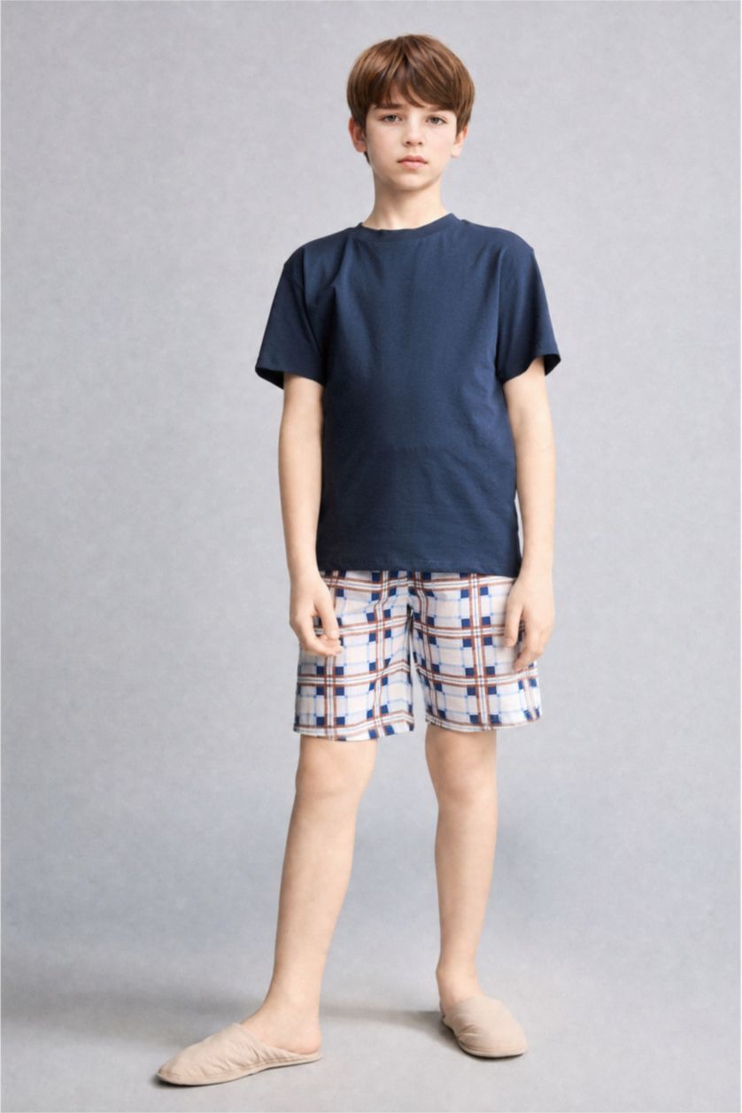 Boys & Teens NAVY سيت بجامة ولادي قصة عادية - قطعتين