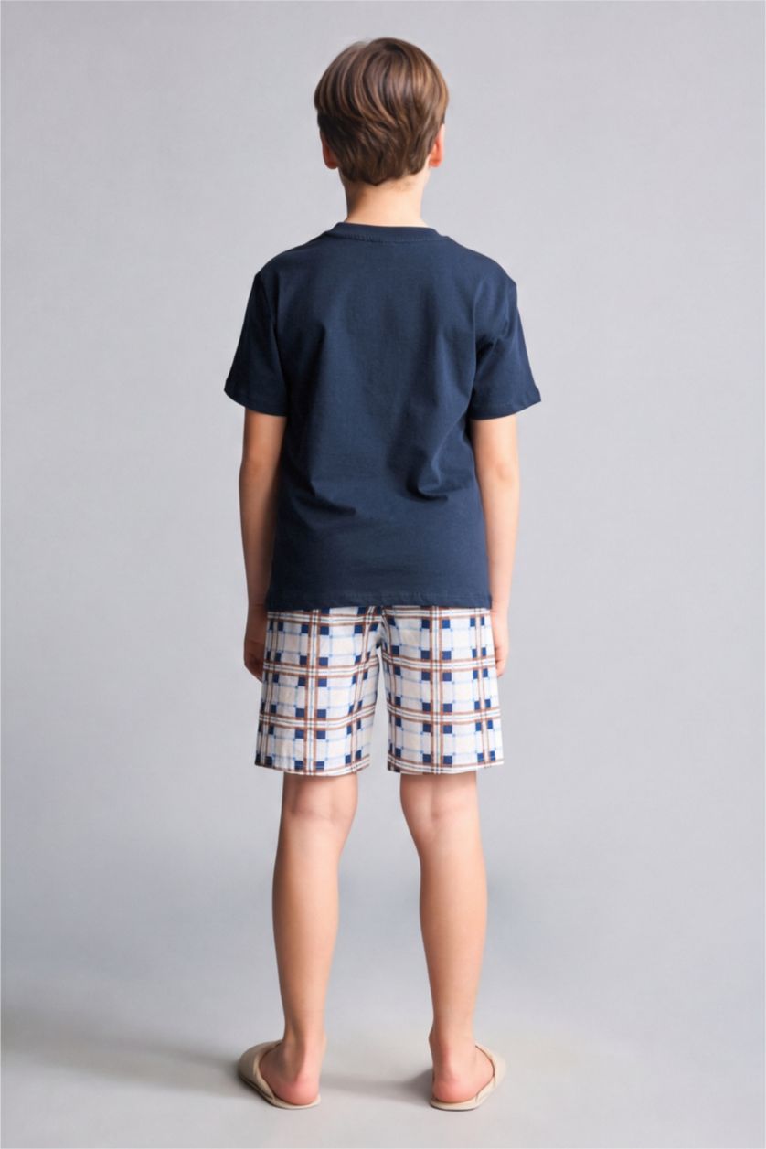 Boys & Teens NAVY سيت بجامة ولادي قصة عادية - قطعتين