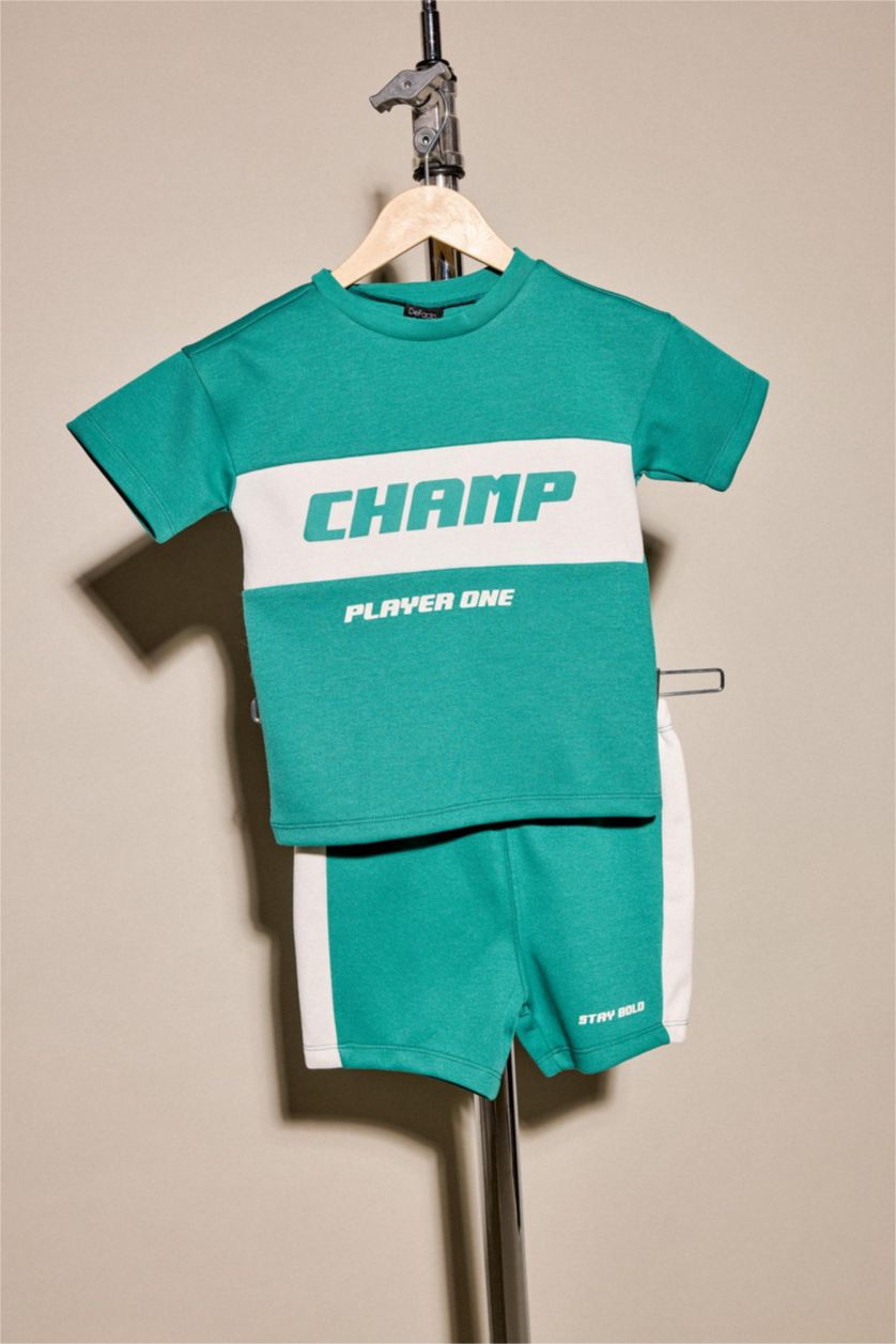 BABY BOY Green Baby Boy Printed 2 Piece Set