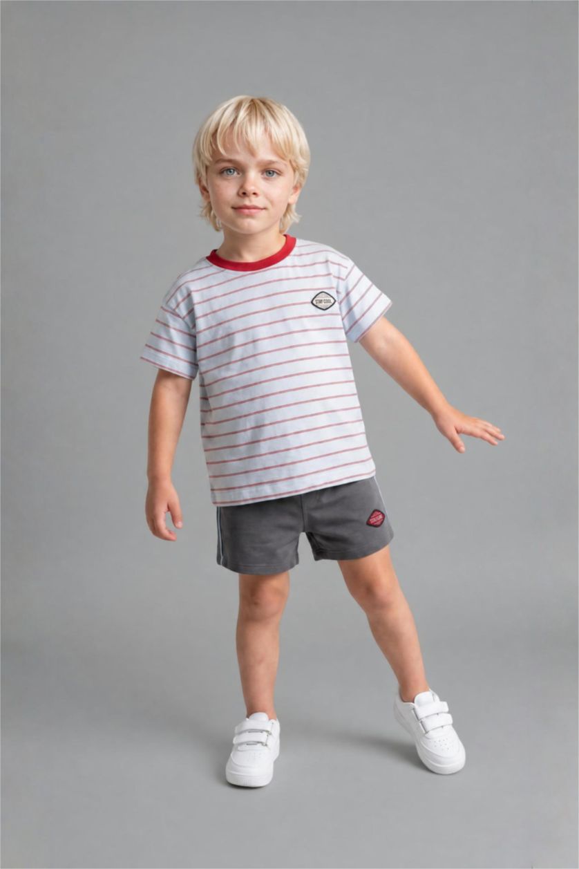 BABY BOY Light Blue Baby Boy Striped 2 Piece Set