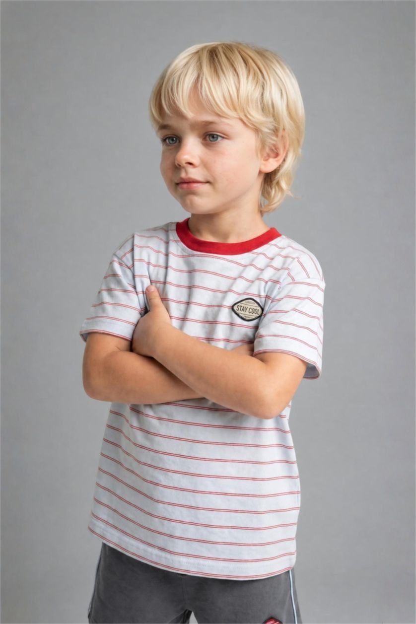 BABY BOY Light Blue Baby Boy Striped 2 Piece Set