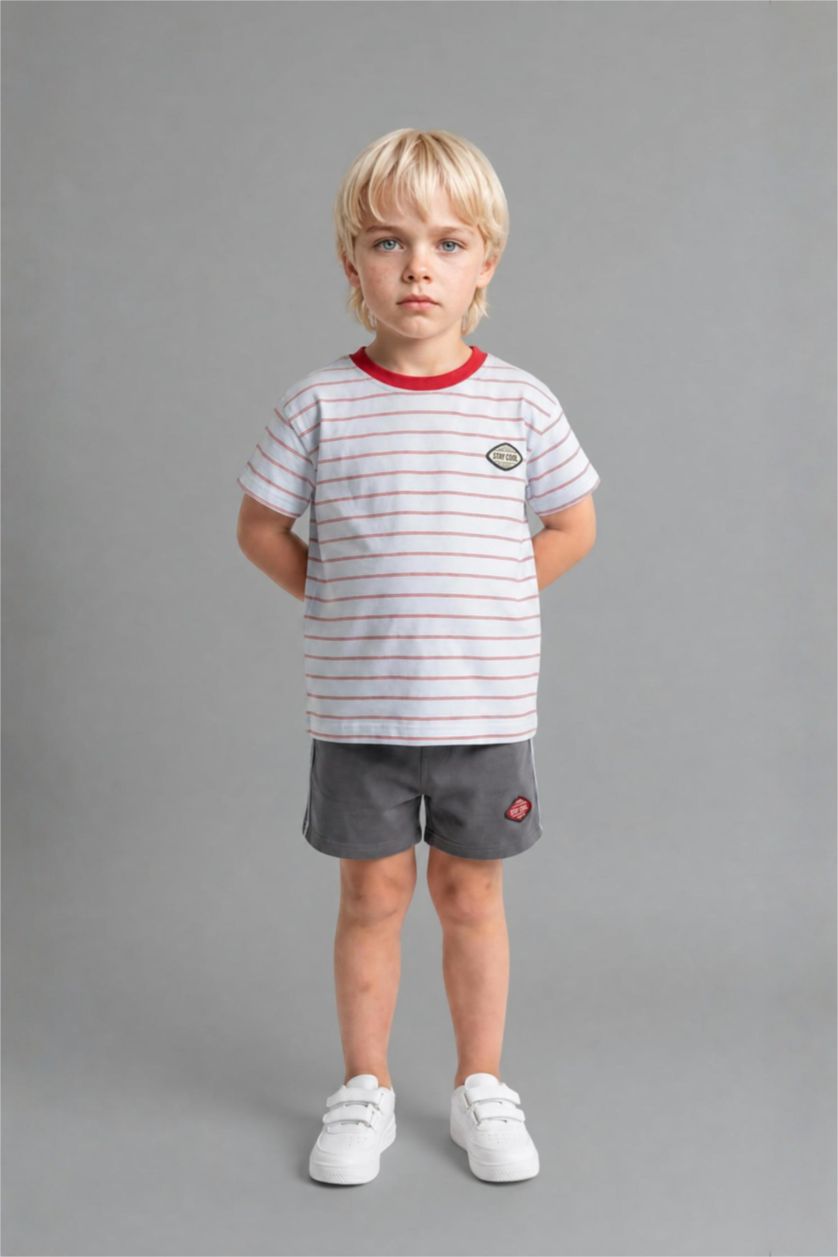 BABY BOY Light Blue Baby Boy Striped 2 Piece Set