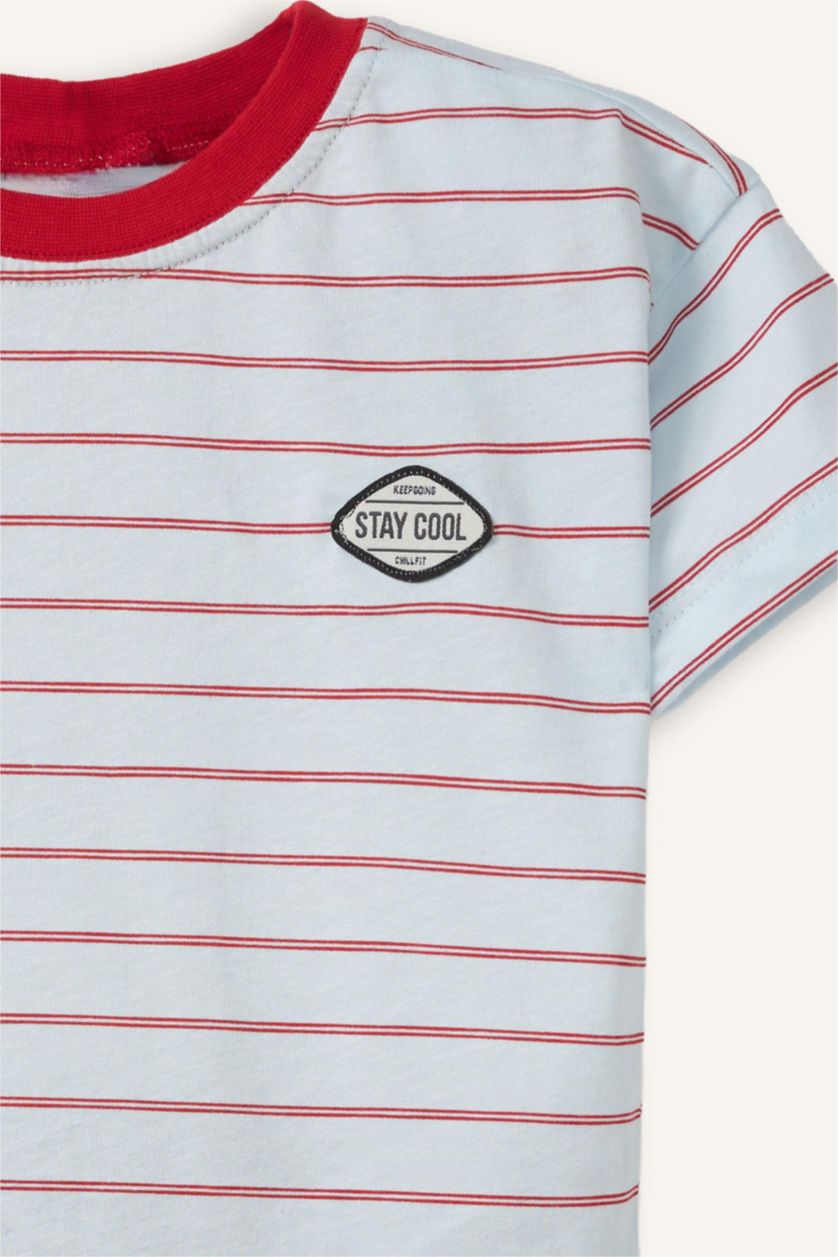 BABY BOY Light Blue Baby Boy Striped 2 Piece Set
