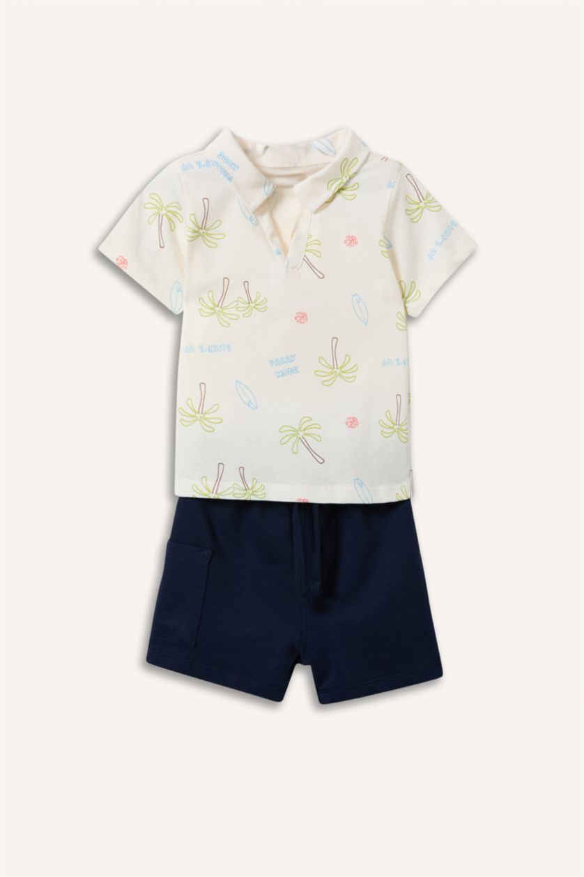 Baby Boys Ecru 2 piece Regular Fit Set