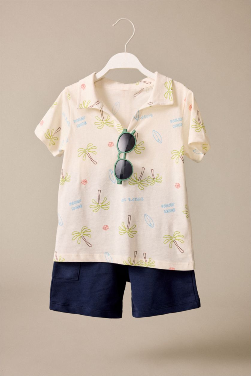 مولود ذكر بيج فاتح Baby Boy 2 piece Regular Fit Set