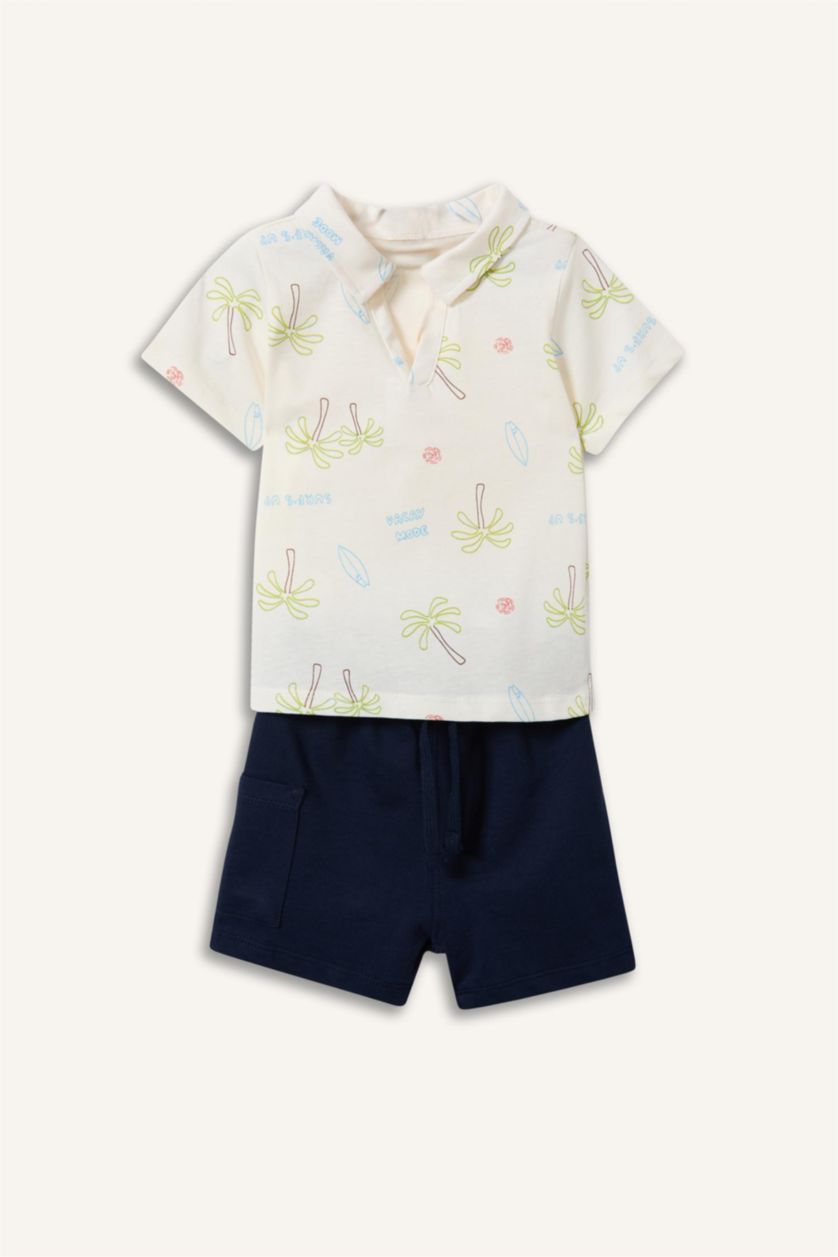 مولود ذكر بيج فاتح Baby Boy 2 piece Regular Fit Set