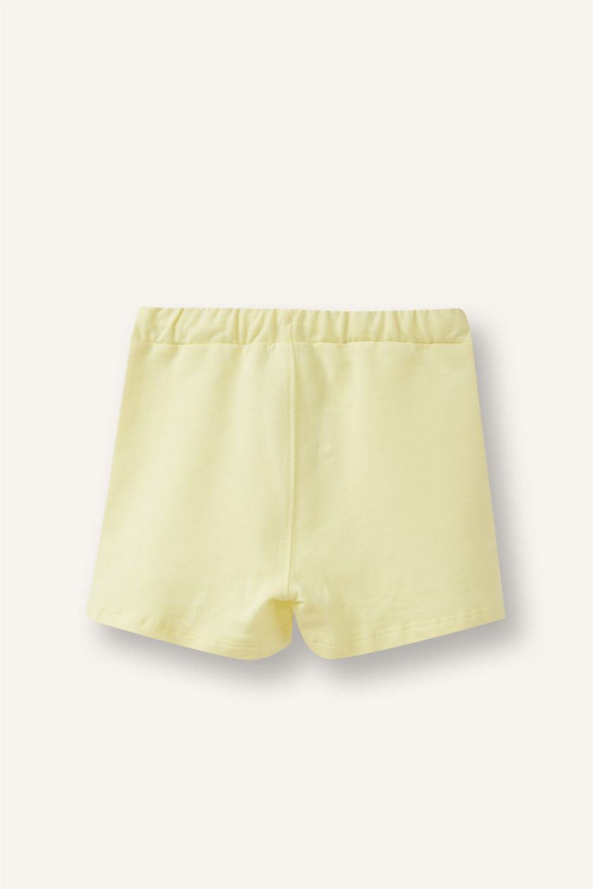 BABY BOY Yellow شورت بيبي اولادي قماش خفيف قصة عادية