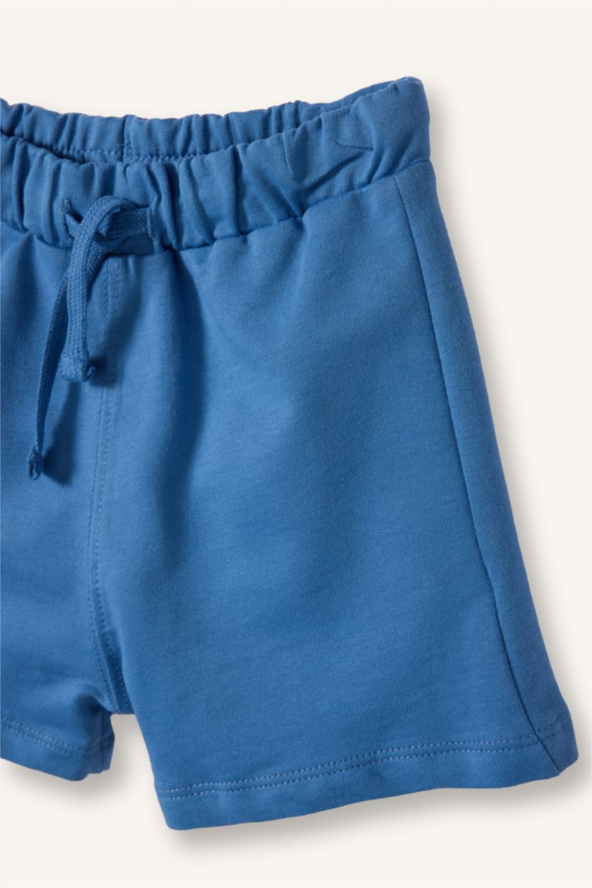 Baby Boys Dark Blue Regular Fit Elastic Band Shorts