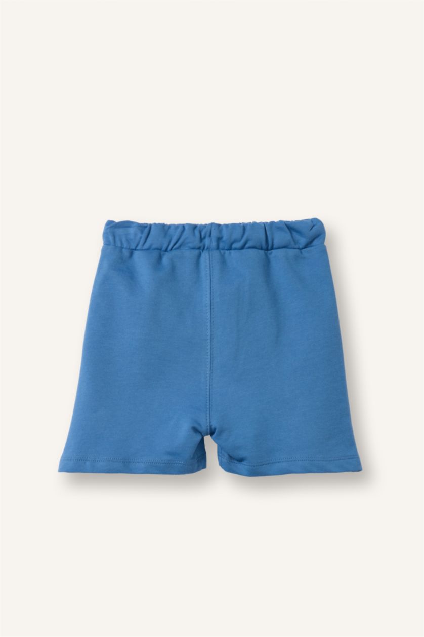 Baby Boys Dark Blue Regular Fit Elastic Band Shorts