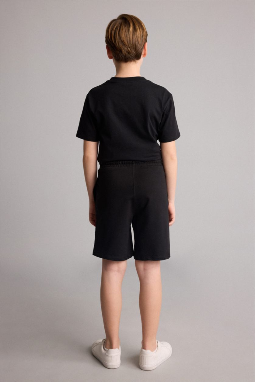 Young Boys - Teen Boys Black Oversize Fit Shorts