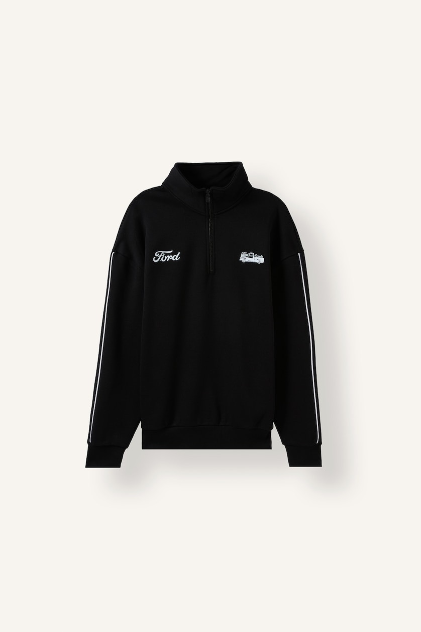 Men Black Boxy Fit Thick Sweatshirt Fabric Sweatshirt