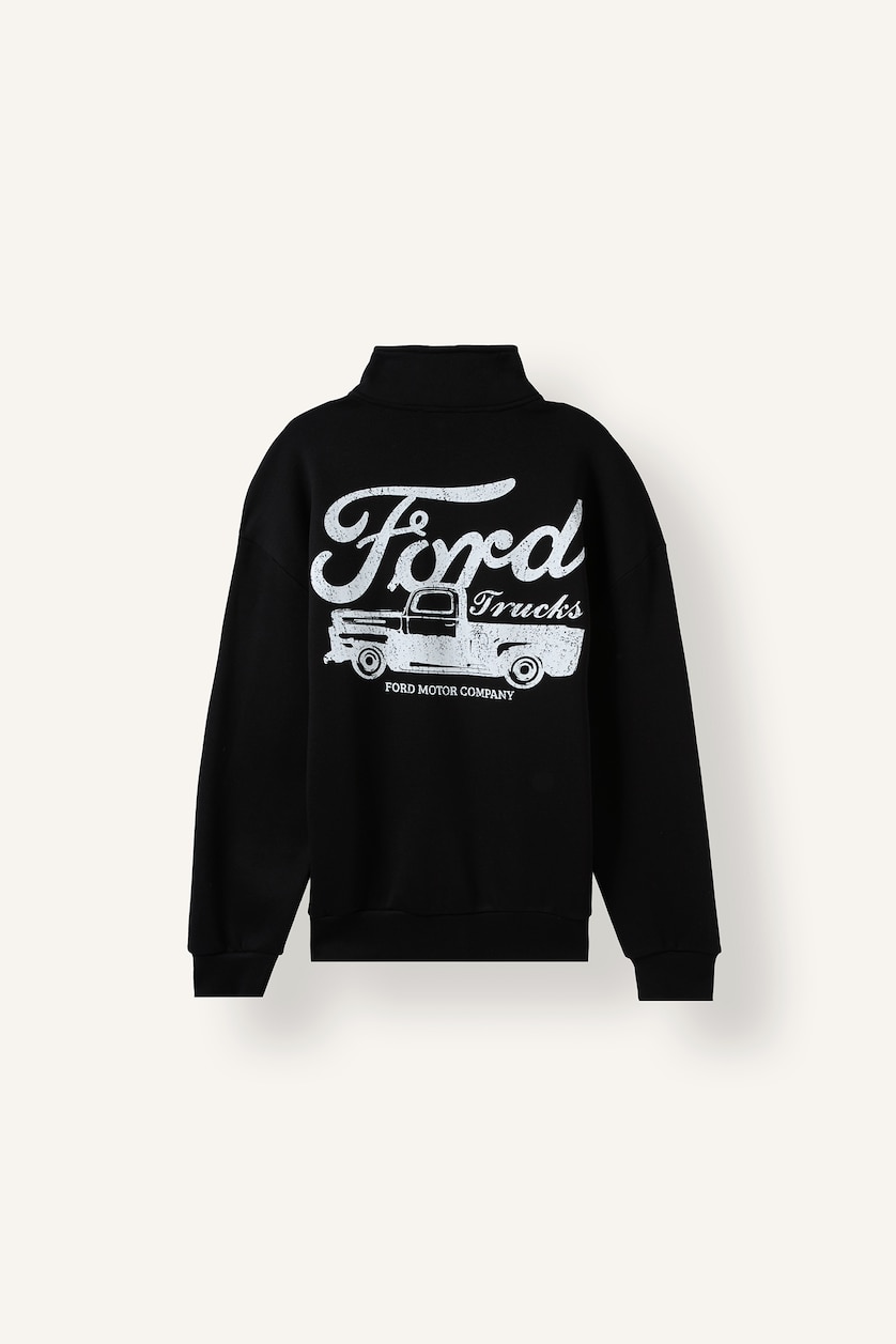 Men Black Boxy Fit Thick Sweatshirt Fabric Sweatshirt