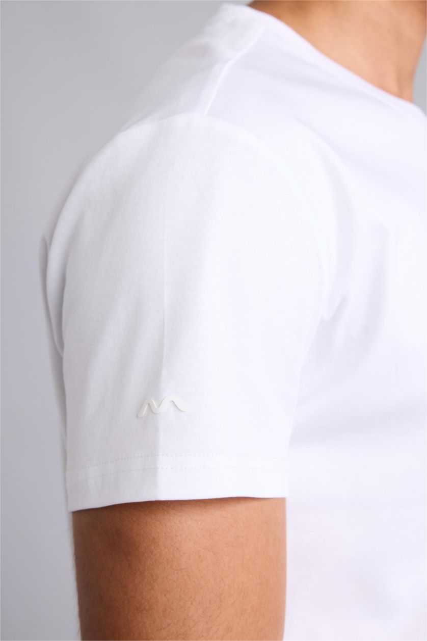 رجال أبيض Standard Fit Basic Short Sleeve T-Shirt