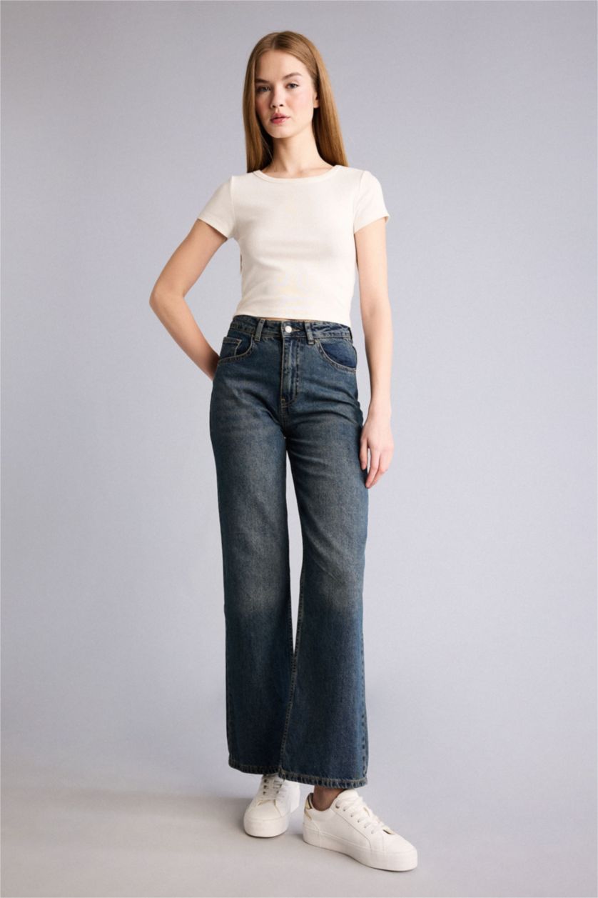 WOMAN Blue Denim Trousers