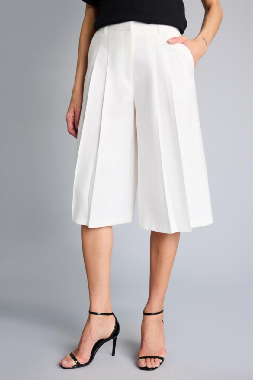 FEMME Écru Short en Tencel taille normale Afra x Defacto