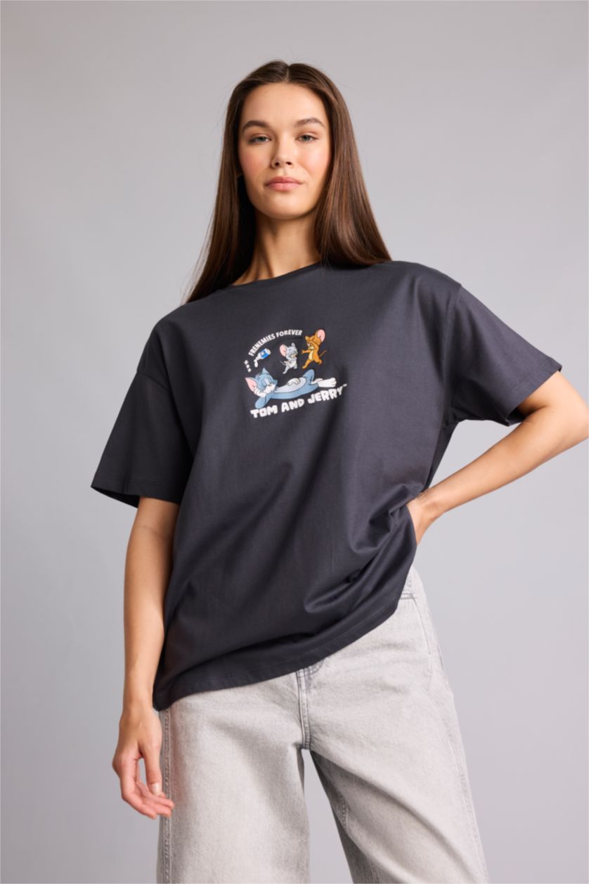 Женщины Антрацит Футболка Oversize