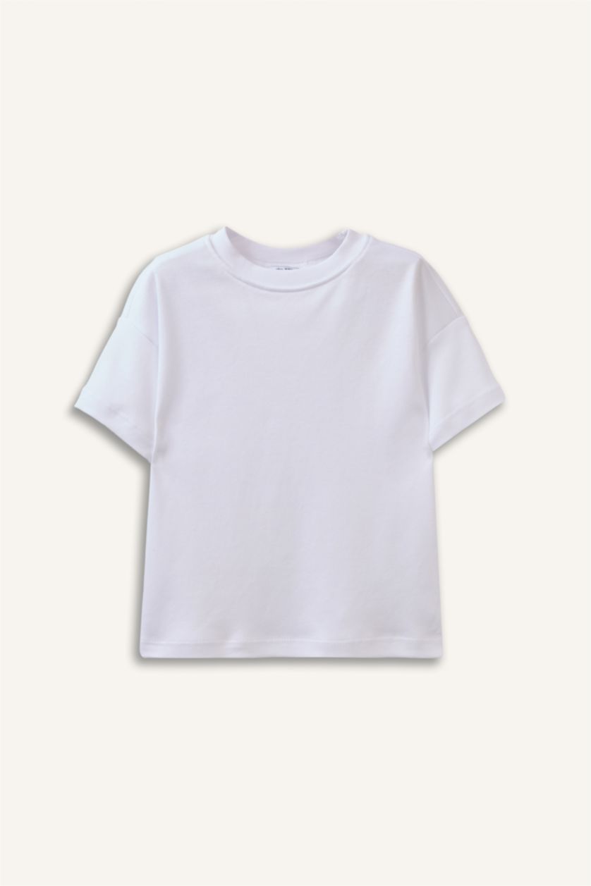 Erkek Bebek Beyaz Regular Fıt Kısa Kollu Tişört Erkek Bebek