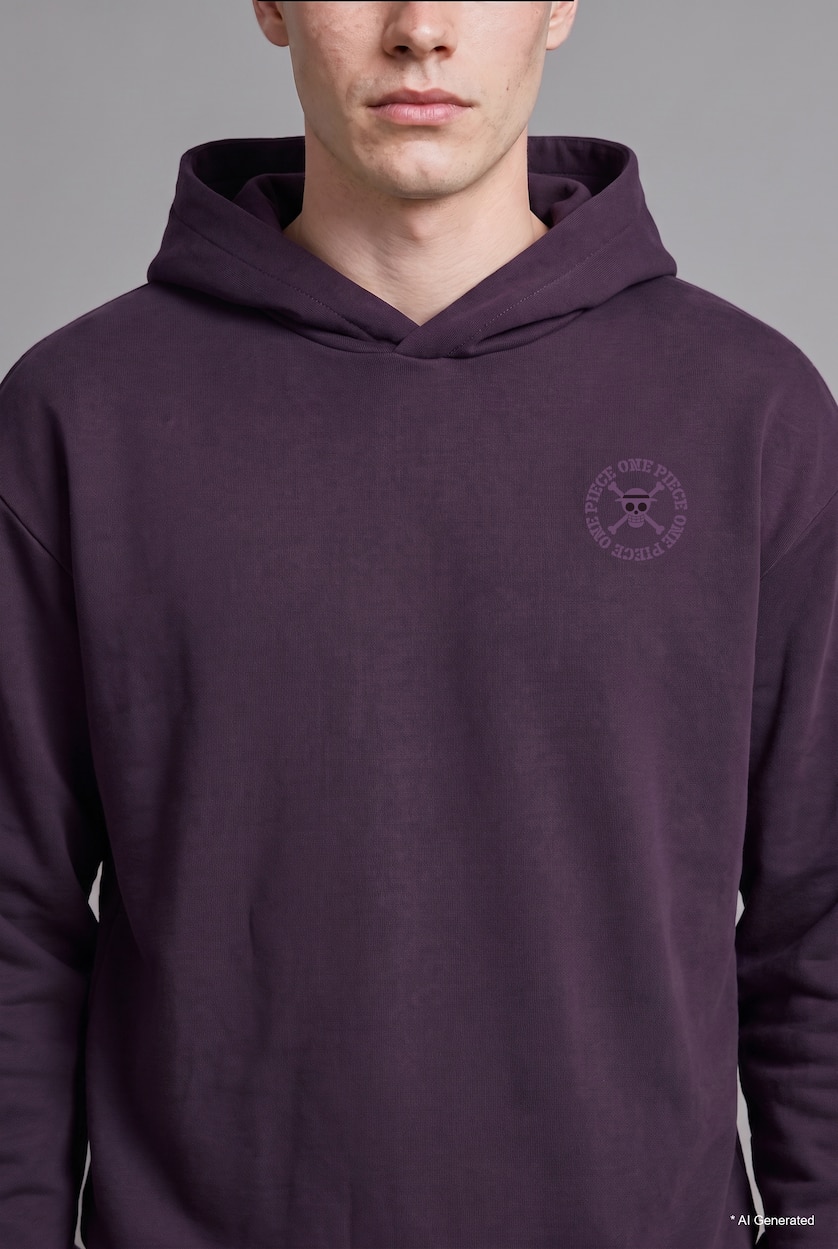 رجال بنفسجي Boxy Fit Thick Sweatshirt Fabric Sweatshirt