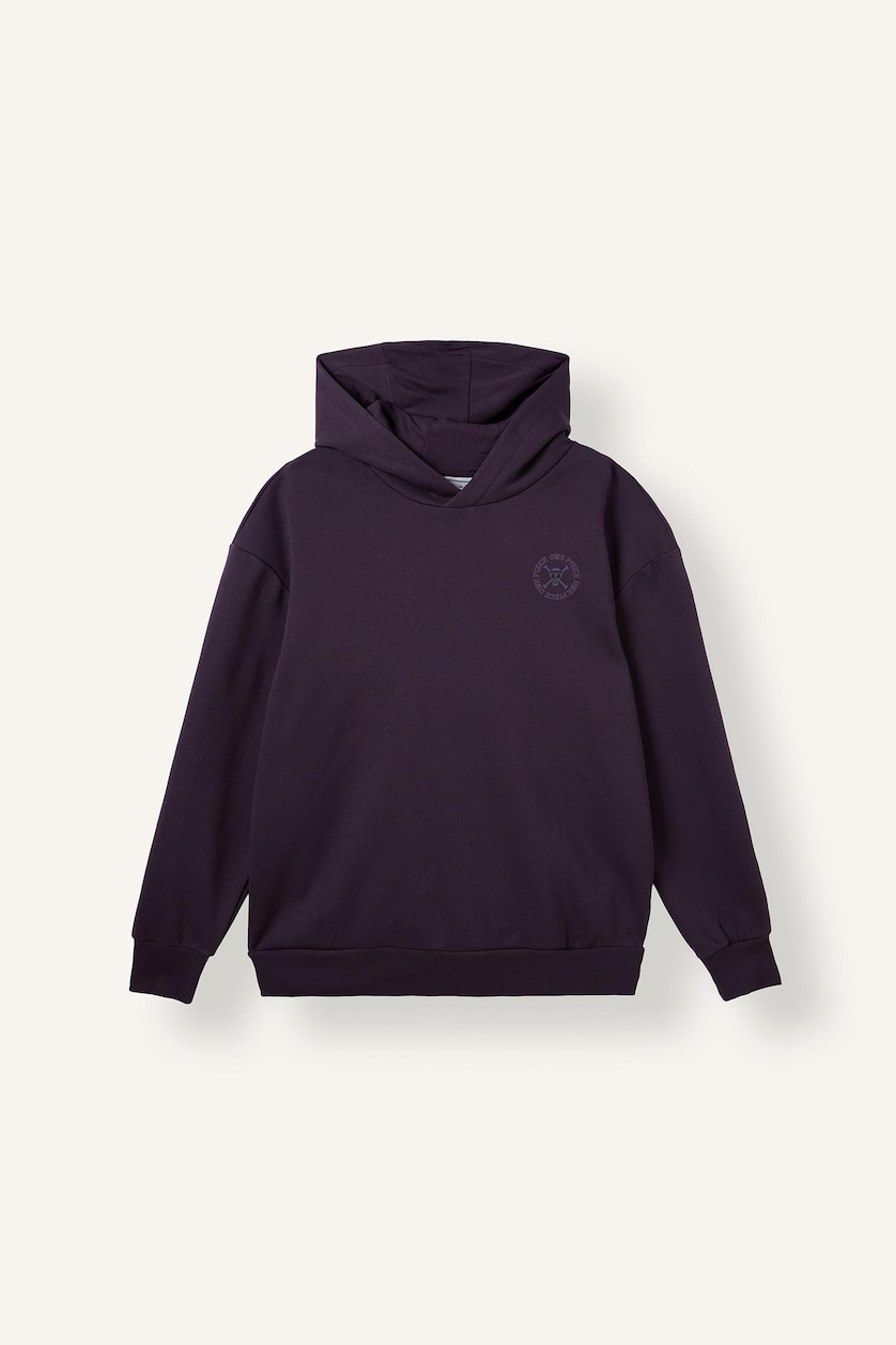 Men Purple Boxy Fit Thick Sweatshirt Fabric Sweatshirt